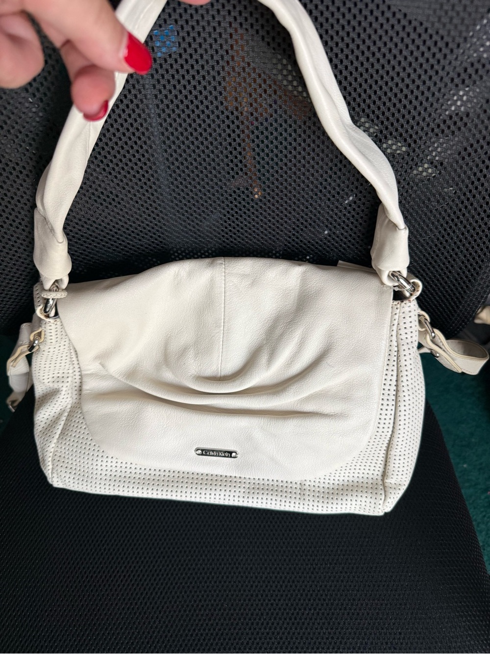 White Leather Shoulder Bag